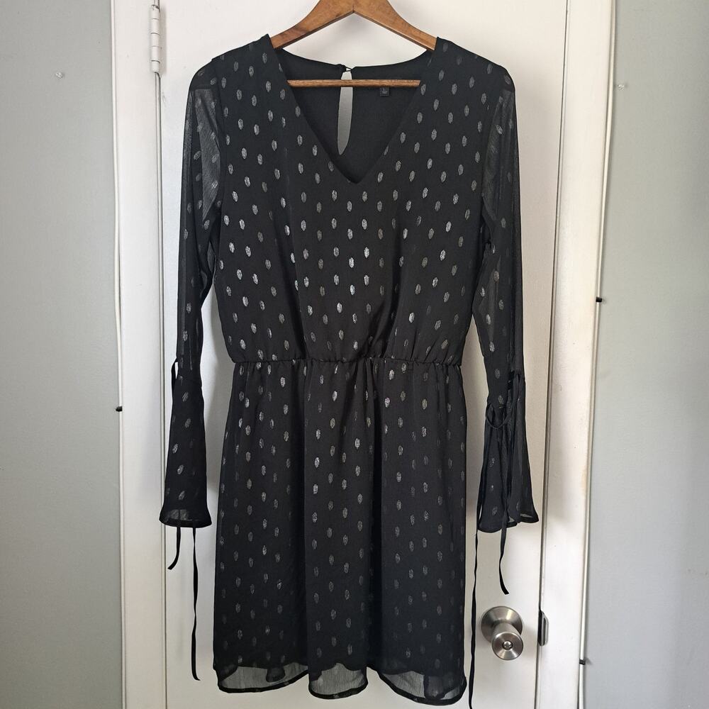 As U Wish Black and Sliver Knee Length Party Dress Women's Large